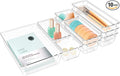 StorMiracle 10 PCS Drawer Organizer Set,4 Varied Size Bathroom and kitchen Drawer cabinet organizer Trays, Clear Storage Bins for Makeup, Jewelry, Utensils and Gadgets