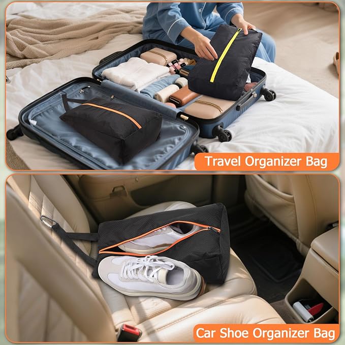 TOBWOLF Golf Shoes Bag, Smell-Proof & Waterproof Cleat Bag for Travel | Keeps Dirty Shoes Off Clean Gear, With Smooth Zipper & Carry Handle, Fits Shoes Up to Size 14, Ideal for Golf, Soccer & Gym