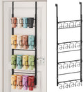 SWTYMIKI 4-Tier Water Bottle Organizer – Over the Door Stanley Cup Holder, Cup Organizer for Door or Wall Mount Option, Stanley Accessories for Pantry, Dorm, Office, RV Use, Black