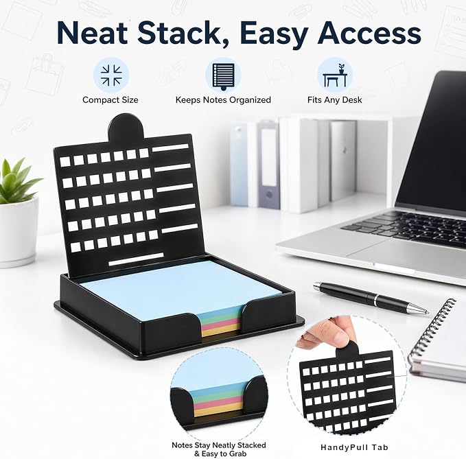 A Set Of Sticky Note Holder,Post It Note Holder,Containing 5 Different Templates And 1 Sticky Note Sticky Note Stencil,Sticky Note Dispenser,Sticky Note Organizer,Suitable For A Home Office To-Do List