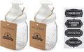 Jarmazing Products Mason Jar Foaming Soap Dispenser – White – with 16 Ounce Ball Mason Jar - Two Pack!