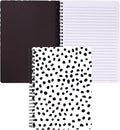 Steel Mill & Co Cute Mini Spiral Notebook, 8.25" x 6.25" Journal with Durable Hardcover and 160 Lined Pages, Black Dots