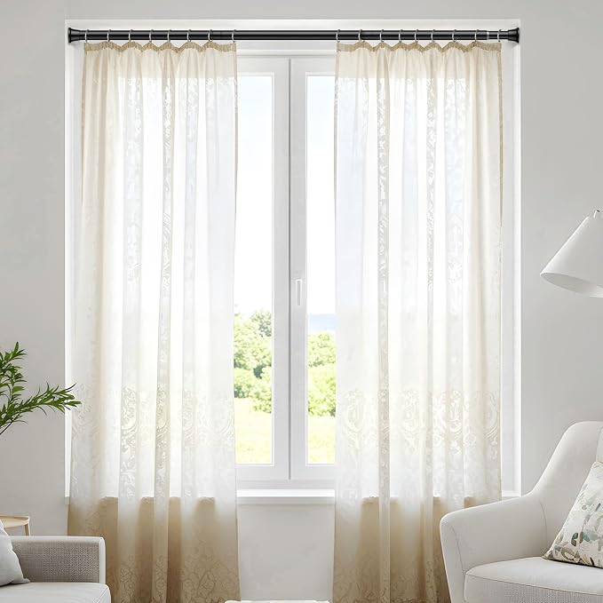 2Pack Curtain Rods for Windows 30-77Inch Black Tension Curtain Rod Adjustable Curtain Rod No Drilling Spring Rod Tension Rods for Doorway,Closet,Kitchen,Window