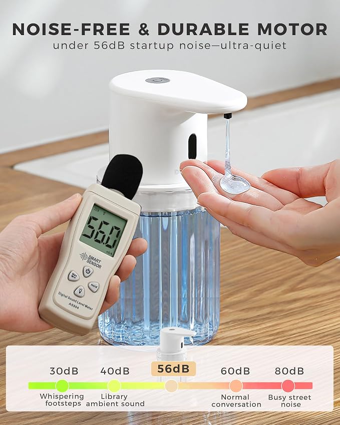 Automatic Soap Dispenser Touchless, USB Rechargeable for Kitchen & Bathroom | Hands Free Infrared Sensor, 3 Adjustable Soap Levels, IPX7 Waterproof, 10oz/300ML, for Hand Soap, Dish Soap&Lotion