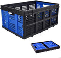 Collapsible Storage Crate 22L x 15W x 10.7H Inch - Foldable and Stackable Plastic Bin, 1.73 Cu Ft Folding Basket for Car Trailer Garage and Home – 1 Pack