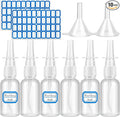 10 Pcs Nasal Spray Bottles, 30ML/1oz Transparent Glass Refillable Fine Mist Empty Clear Nasal Spray Bottle with 2 Funnels and 2 Labels