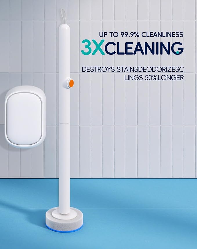 Disposable Toilet Cleaning System - Toilet Brush Kit with 36 High-Performance Refills, Wall Mounted Toilet Brush and Holder for Deep Cleaning Bathroom (2 Toilet Brush+48 Refills)