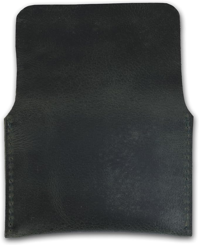 Distressed Leather Business Card Holder Slim Credit Card Wallet for Men and Women Vintage Brown Leather Compact Minimalist Card Organizer for Pocket or Purse Durable Card Case (Green)