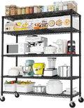 Karl home Heavy Duty 5-Tier Storage Shelving, Black Adjustable Metal Rack | 3200LBS Capacity Wire Storage Shelving Unit, 75.59"H x 55.12"W x 23.62"D, Multipurpose Organizer for Garage, Kitchen