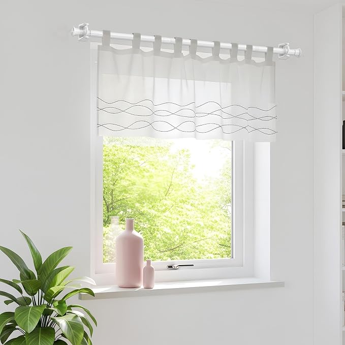 AIZESI 1PCS Spring Tension Curtain Rods 24 to 46 Inch White Tension Rod Spring Curtain Rod Short Curtains Rod 's Tension Adjustable Curtain Rods for Window, (With One Set Rod's Holder)