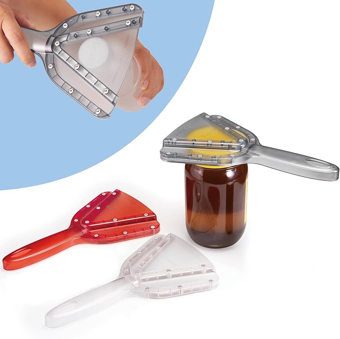 Uinxan Jar Opener for Weak Hand & Seniors with Arthritis,Easy Twist Off Bottle Caps,Patent | Unique Kitchen Gadgets,Handheld Lid Top Open for Elderly/Women/Men (Pink)