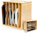 6 Tier Wooden Tray Dividers for Cabinets, Cookie Sheet Organizer 15.7" W x 16.5" H x 12.6" D Baking Sheets, Pans and Cutting Boards Organizer for Kitchen Cabinets or Countertop