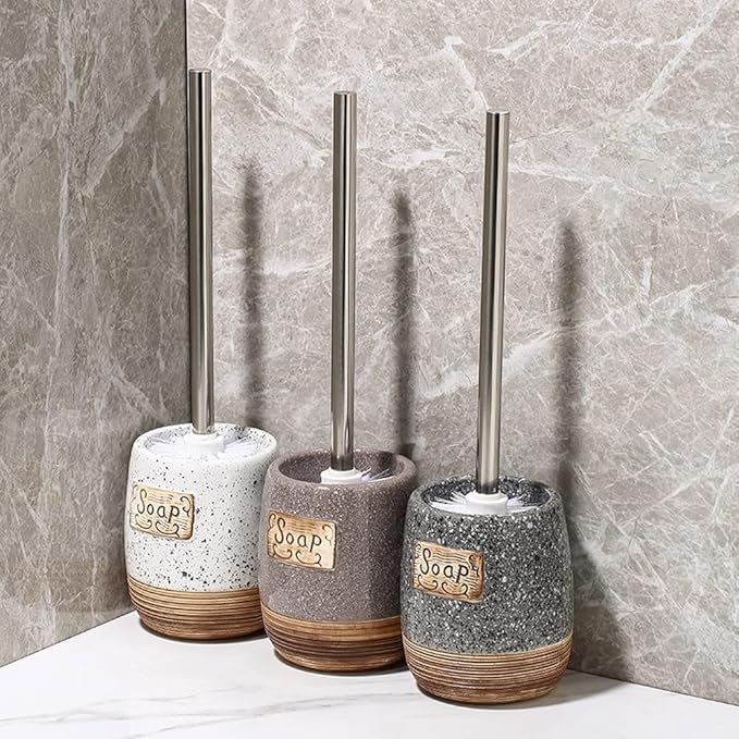 Toilet Bowl Brush and Holder Toilet Brushes with 304 Stainless Steel Handle for Bathroom Toilet Cleaner Brush, No Dead Angle Home Cleaning Utensils Bathroom Accessories (Color : A) (A)