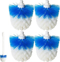 Toilet Brush Refills for OXO Toilet Brush Only 4 Pack Replacement Heads | Toilet Brush Replacement Head for Deep Bathroom Toilet Bowl Cleaning, Blue & White, Nylon & Plastic Material Bristles