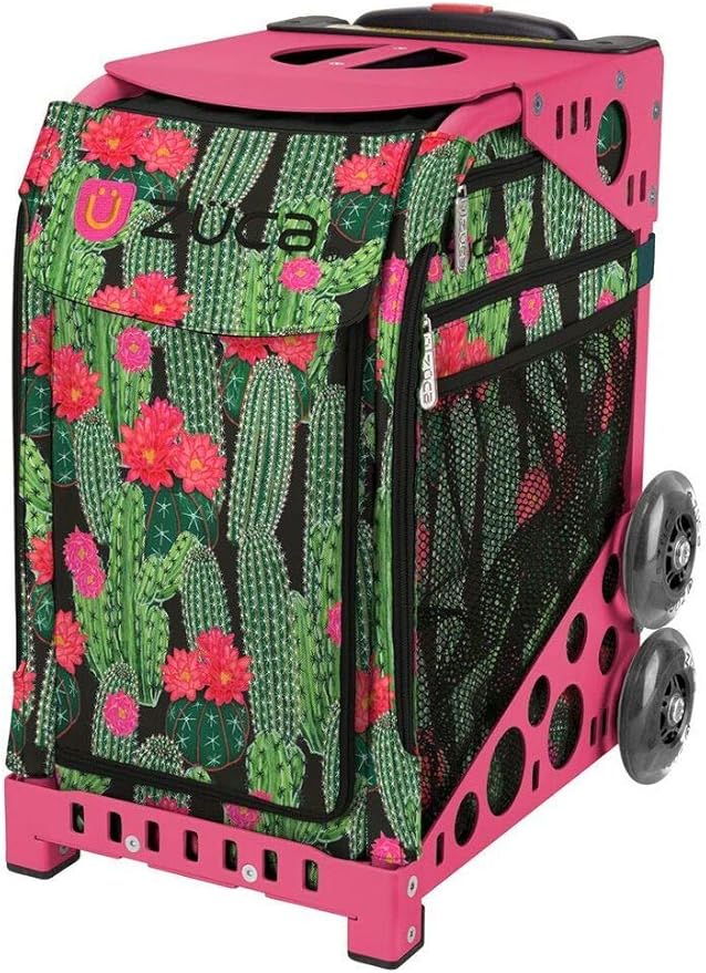 ZUCA Desert Blossoms Sport Insert Bag and Pink Frame with Flashing Wheels