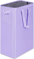 efluky Slim Laundry Basket, Narrow Laundry Hamper with Handles, Collapsible Dirty Clothes Hamper, Tall Laundry Bin for Laundry Room, Dorm and Bedroom, 19.8 Gallon (75L) Light Purple