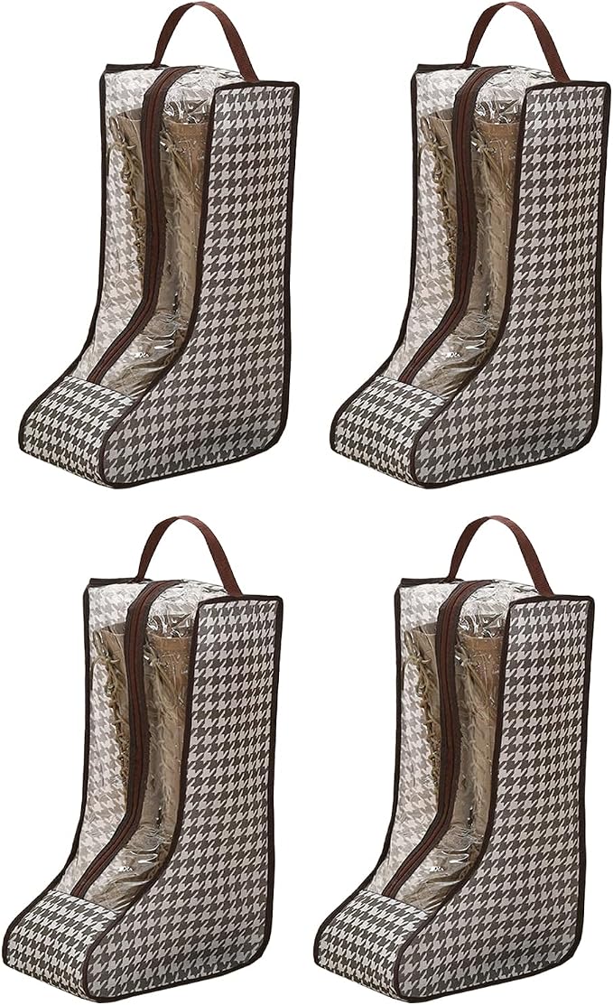 Boot Storage Bag Organizer,Dustproof Boot Bags for Cowboy Boots,Portable Travel Shoe Protector Bags,Tall Boot Covers Storage Organizer for Packing (4PCS)