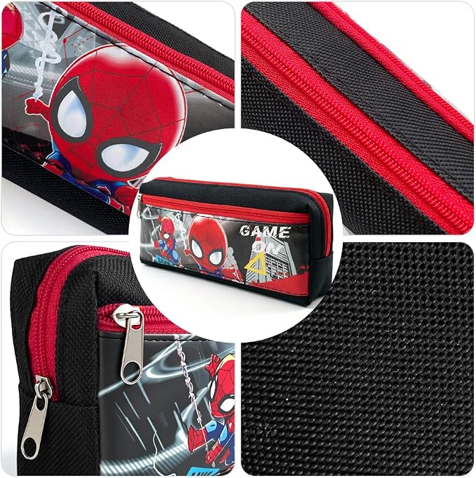 ACZHHZC Cute Spider Anime Pencil Case, Funny Cartoon Pen Pouch, Sturdy Zipper Portable Kawaii Stationery Organizer Bag for Men and Women (sp)