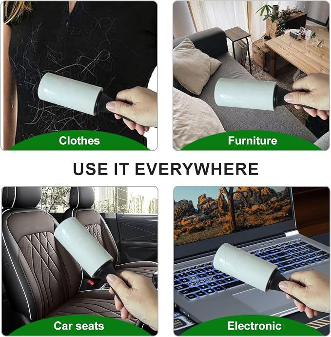 Lint Rollers for Pet Hair Extra Sticky | Large quantity and durable,deep cleaning,Reusable,600 Sheets Value Set,Daily cleaning tools,2 Upgraded Handles