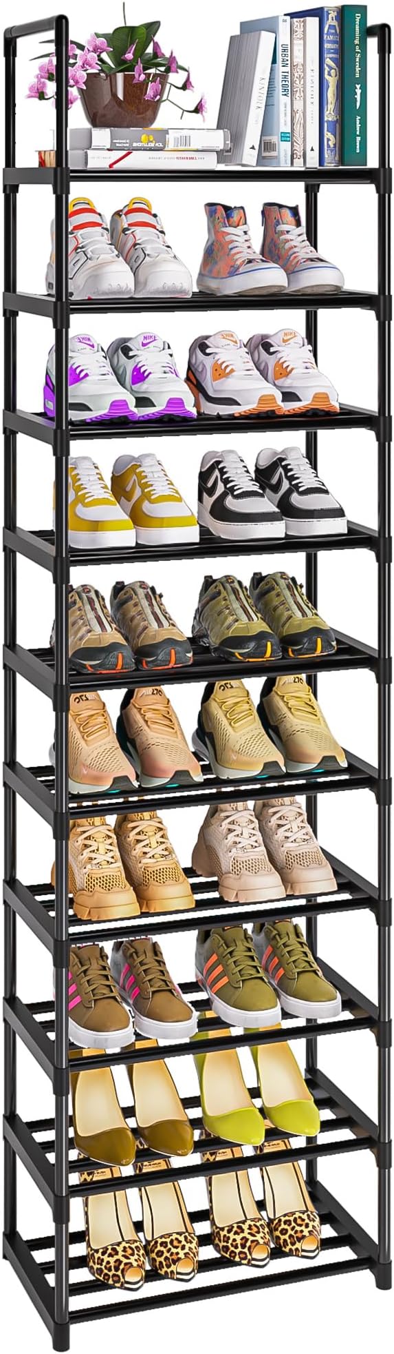 OYREL Sturdy Metal Organizer for Narrow Closets, Shoe Shelf Stand