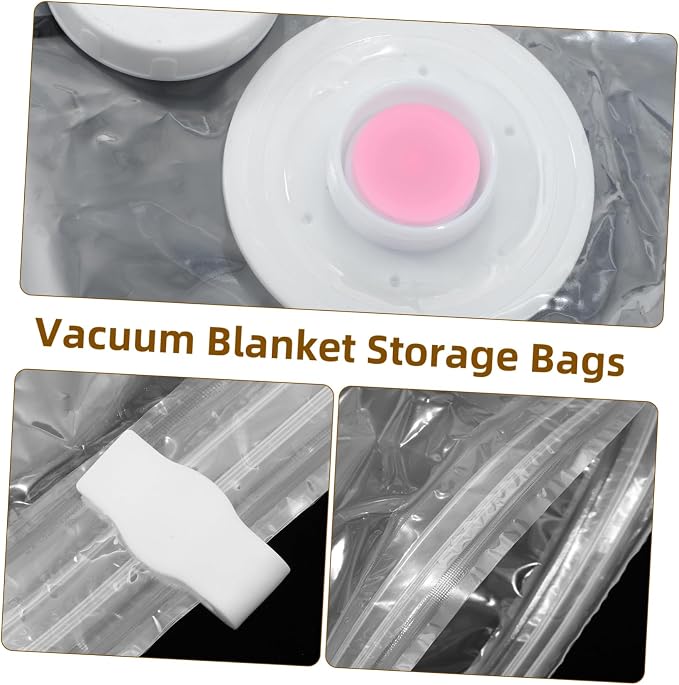 2pcs Hanging Vacuum Storage Bags for Clothes Space Saver Compression Bags Waterproof Vacuum Sealing for Travel