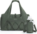 BAGSMART Gym Bag for Women, Lightweight Duffel with Shoe Compartment, Tote Bag with Wet Pocket for Yoga Travel, Sage