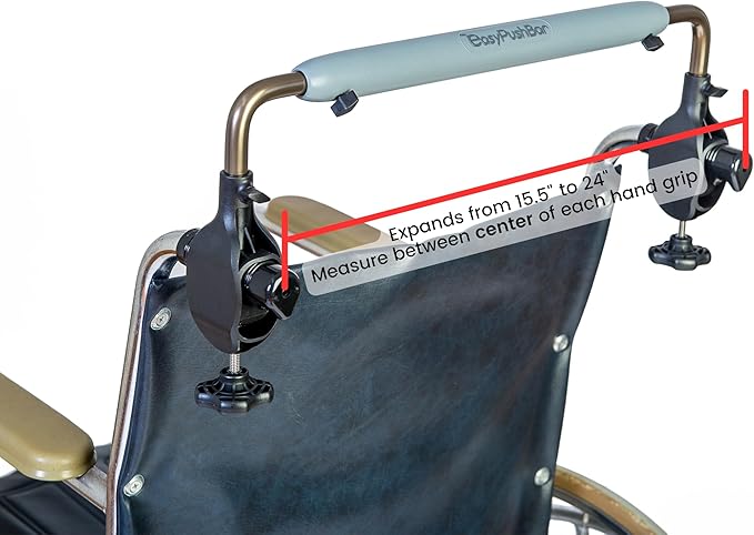 Greenmont'sEasyPushbar (TM) Ergonomic Handlebar Allows Caregiver to Stand Straighter with Less Stress and Strain on Hands, arms and Back.