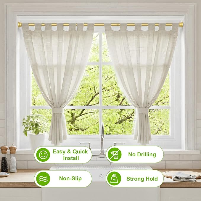 Shower Curtain Rod 45 to 77 Inches Gold Tension Curtain Rod No Drilling Shower Tension Rod Adjustable Curtain Tension Rod Shower Rods for Bathroom,Windows