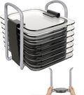 Adjustable Lids Organizer for Rubbermaid Brilliance Lids, Lid Organizers Inside Cabinet for Pyrex Snapware, Lids Holders Suitable for Storing Lids of Various Sizes Grey（5.51in-8.27in）