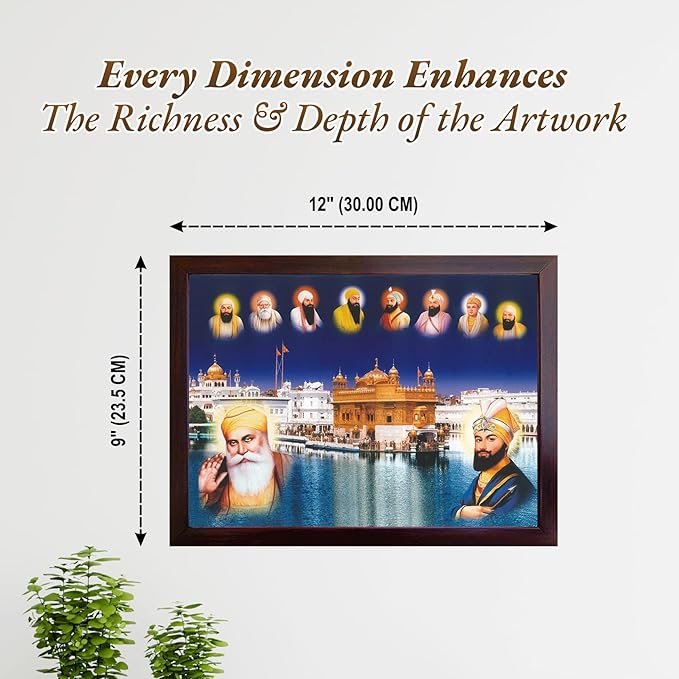 Lord Sikh Guru poster print with frame for Home Decor and Gifting Purpose (229-138)