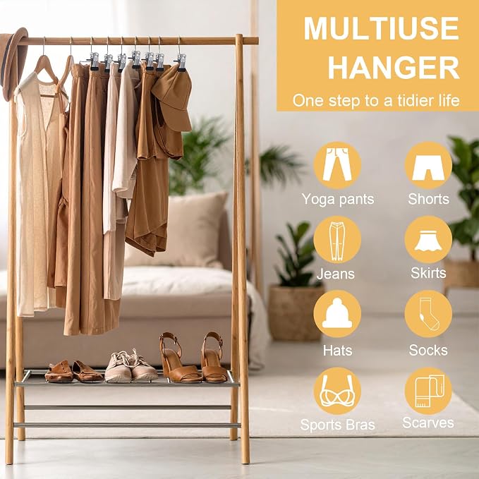 100 Pack Boot Hangers Clips for Closet, Heavy Duty Legging Organizer for Closet Hanging Pants Hangers with Clips Clothes Pins Hanger Clips Laundry Hooks Towel Socks Hats Tall Boots Home Travel