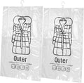 2pcs Hanging Vacuum Storage Bags for Clothes Space Saver Compression Bags Waterproof Vacuum Sealing for Travel