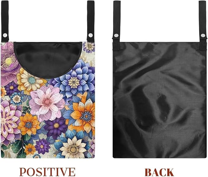 Mandara Boho Clothespin Bag Flowers Clothespin Bag for Clothesline Outdoor Clothespin Storage with Hanger Hook Clothespin Bags Hanging Outdoor Waterproof Clothespin Storage