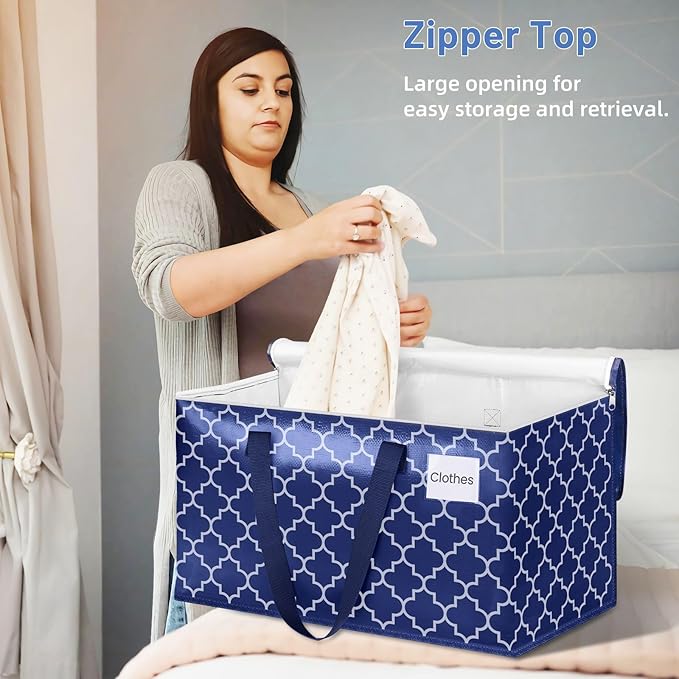 Fabspace Moving Bags, Extra Large Moving Supplies, Heavy Duty Storage Bags, Packing Bags with Reinforced Zippers & Handles, Collapsible Packing Boxes, Storage Totes for Moving, Packing, 88L, 8 Packs