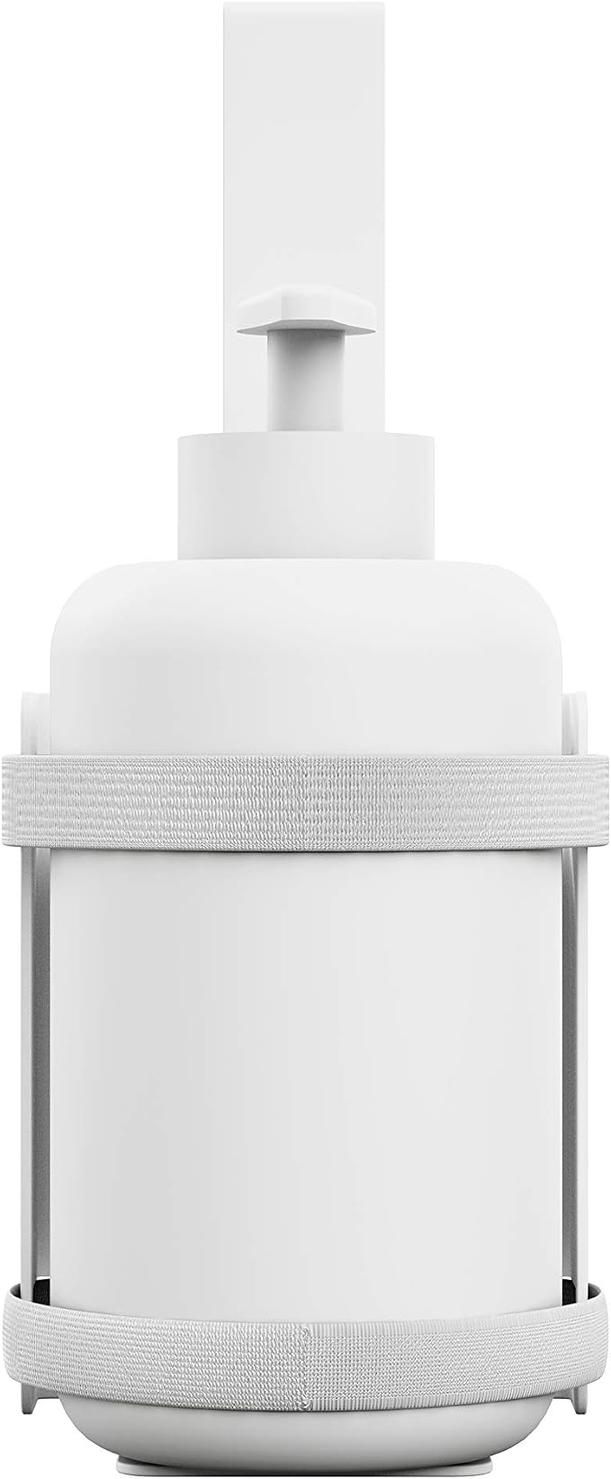 Add-On Sanitizer Bottle Holder – CTA Add-On Universal Metal Bottle Holder for Hand Sanitizer or Wipes Dispensers – Compatible with CTA PAD-PARAF Floor Stands & More CTA Products - White - (ADD-SB2W)