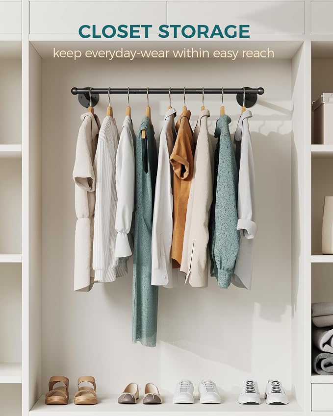 OROPY 33" Industrial Pipe Clothing Rack, Wall Mounted Clothes Rack | Closet Rods for Hanging Clothes, Multi-purpose Hanging Rod for Laundry Room, Bedroom and Closet Storage