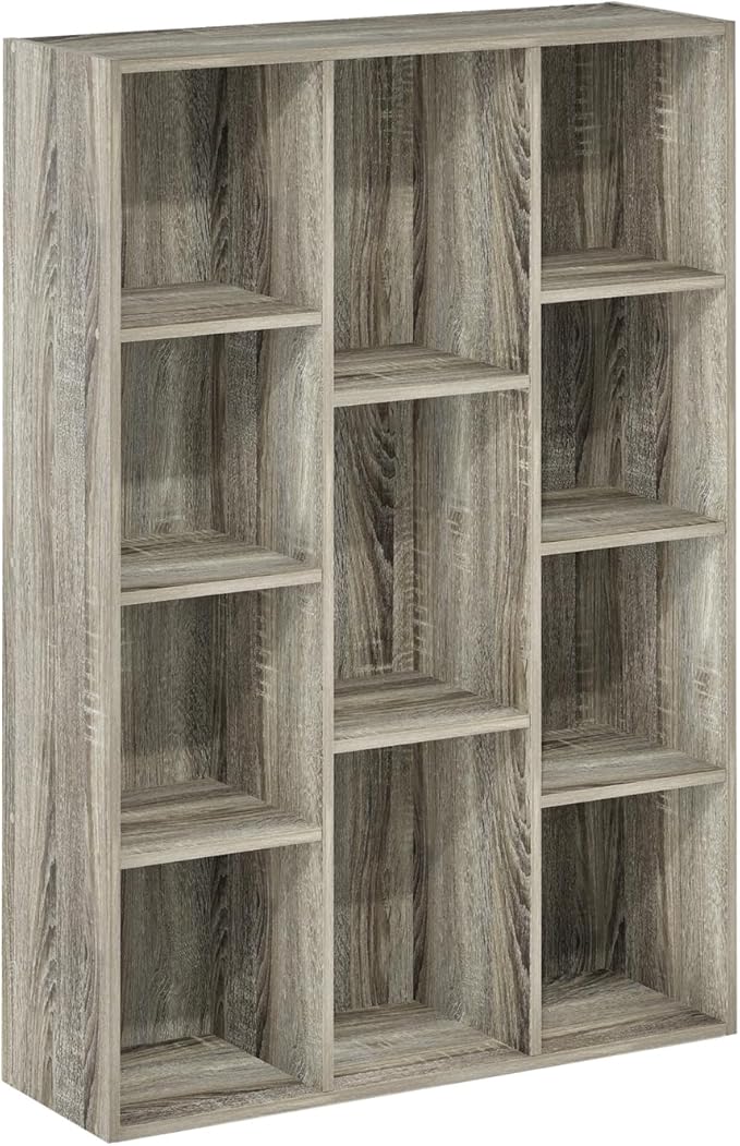 HomeStock Modern Minimalism Cubic Storage Cabinet, Bookcase, Bookshelf French Oak/11 Cube