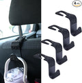4PCS Bling Car Seat Headrest Hooks, Vehicle Back Seat Purse Handbag Hanging Holder with Crystal Rhinestone, Diamond Storage Organizer Hook,Bling Car Accessories for Women (Black)