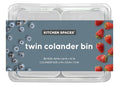 Kitchen Spaces Twin Colander Stackable Food Storage Organizer for Fridge, Freezer, and Pantry, 8.8" x 6.8" x 3.9", Blue