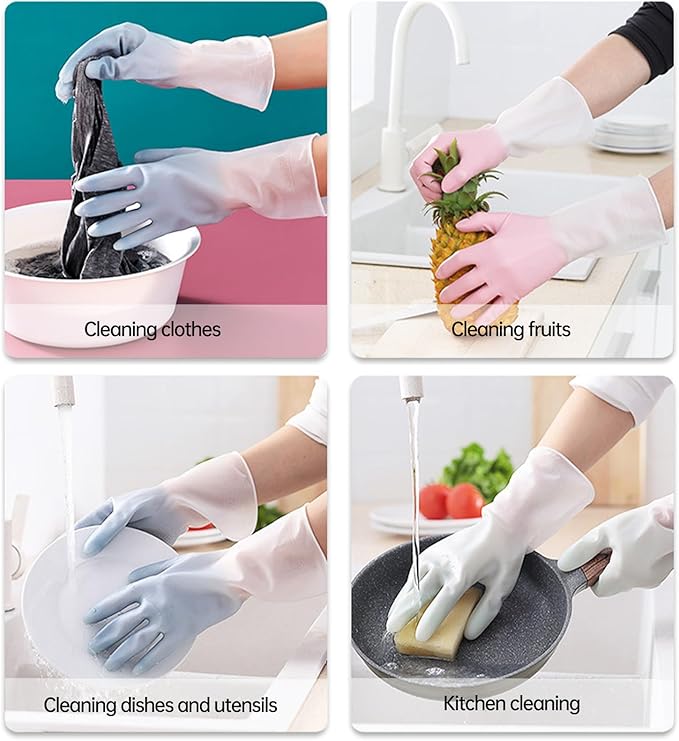 Rubber Gloves for Dishwashing,Cleaning Gloves for Women Dish,Dishwashing Gloves Medium Best.Pefect for Woman Men(2 Pairs M).