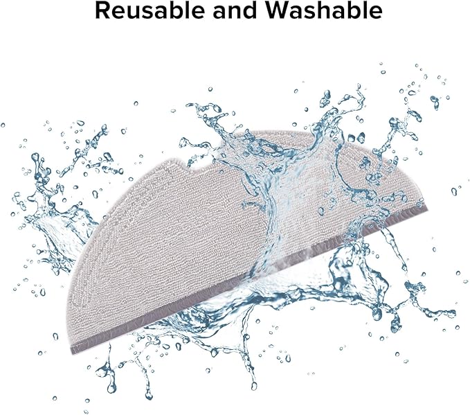 roborock 2 Pack Microfiber Mop Cloths for Q 5, Q5 Pro, Q5 Pro+, Q7, Q7Max, Q8Max, Q8Max+, E Series, S5, S5 Max, S 6, S6 Pure, S6 MaxV Robot Vacuum Cleaner, Mop Pad Replacement Accessories