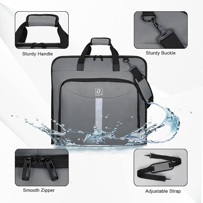Goloni Garment Bag For Men Women Travel & Business,Hanging Clothes & Multiple Compartment,Waterproof Foldable Suit Bag Grey