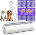 DELOMO 9.45” Large Lint Roller for Pet Hair, Short Handle for Couches | Extra-Wide Sticky Roller, 450 Extra Sticky Sheets, Cleans Faster on Sofa, Beds, Carpets, Clothing, Furniture & Car Seats