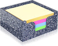 Rouidr Acrylic Sticky Note Holder, Self Stick Note Pad Holder, Dark Gray | 3.94 x 3.94 Inch Glitter Memo Pad Dispenser Organizer for School Office Home Desk Supplies