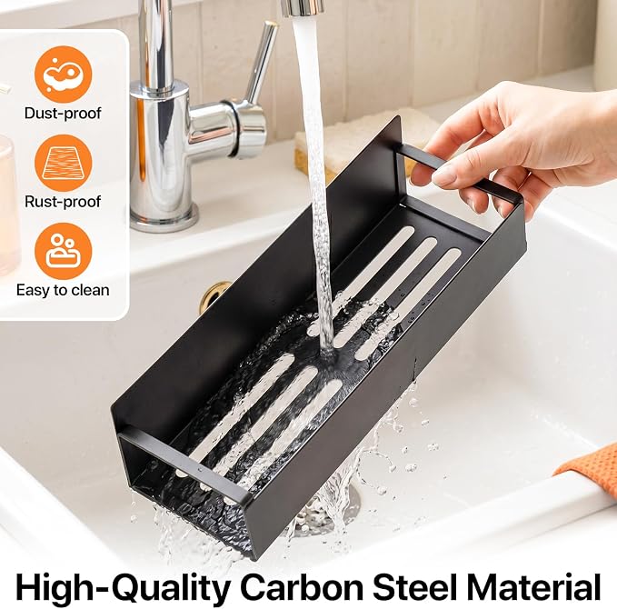Magnetic Spice Rack for Refrigerator, 7Pack Magnetic Spice Rack, Space Saving Kitchen Storage Organizer for Spice Jars, Utensils, Paper Towels, Black