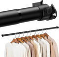Closet Rods for Hanging Clothes, 16 to 65 Inches Black Adjustable Closet Rod, Tension Rod for Closet Heavy Duty Metal Closet Pole, 1.3 Inch Diameter Closet HangingRod for Wardrobes Closet RV