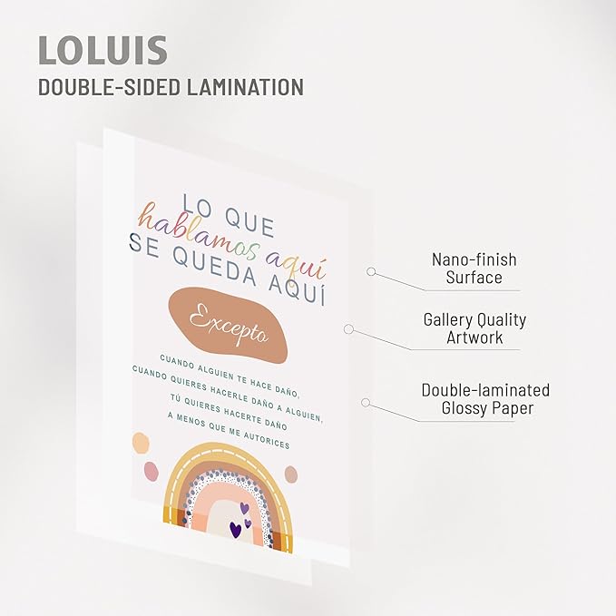LOLUIS Mental Health Poster, SEL Therapy Art, Spanish Educational Supplies School Classroom Office Decor
