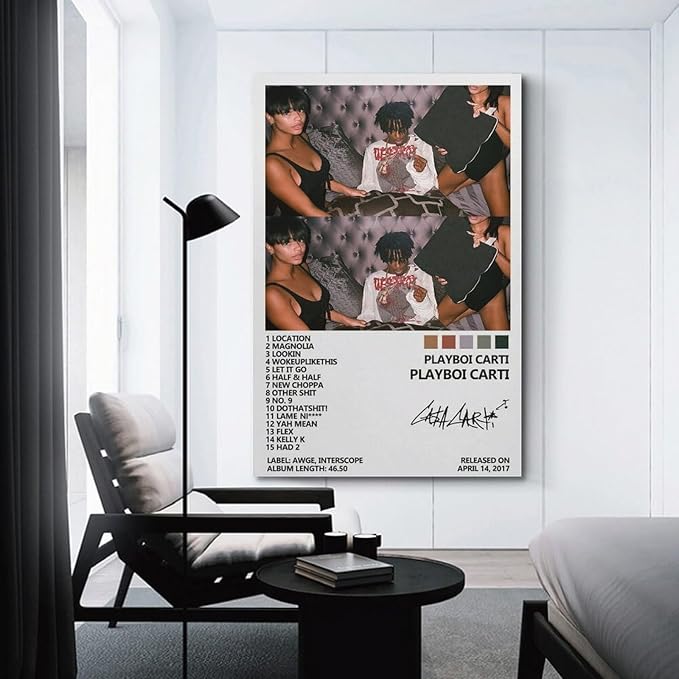 OrdaLi Playboi Carti Album Cover Poster - Bedroom Canvas Art Room Wall Decor Picture Painting 12x18inch(30x45cm) Unframe-Style