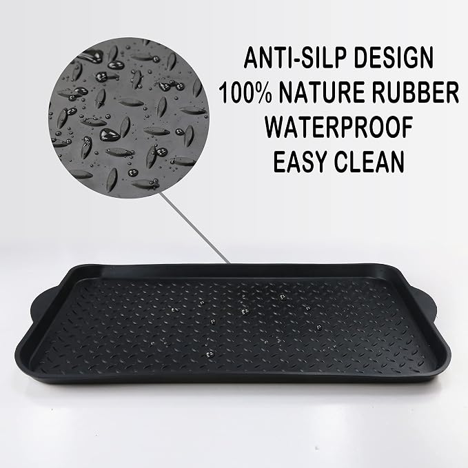 Matace 1 Pack Rubber Small Boot Tray for Entryway,Boot Mat,Shoe Tray,Shoe Mat for Indoor and Outdoor Use, 27.95"x 15.74" (Pack of 1)
