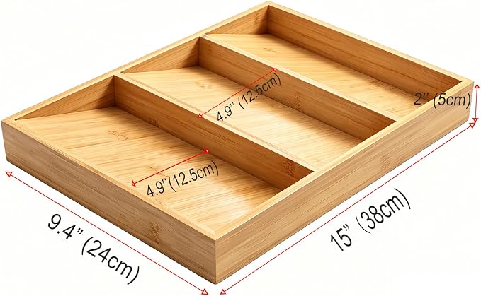 Spice Drawer Organizer for Cabinet, 3 Tier Bamboo Spice Rack Tray for Drawer, Kitchen Seasoning Organizer for Countertop Cupboard Pantry